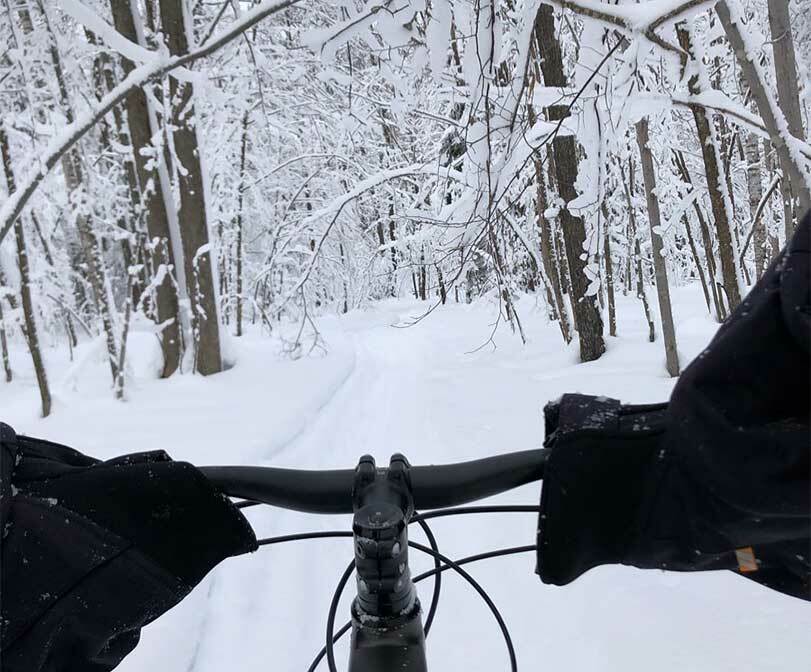 winter biking in washburn