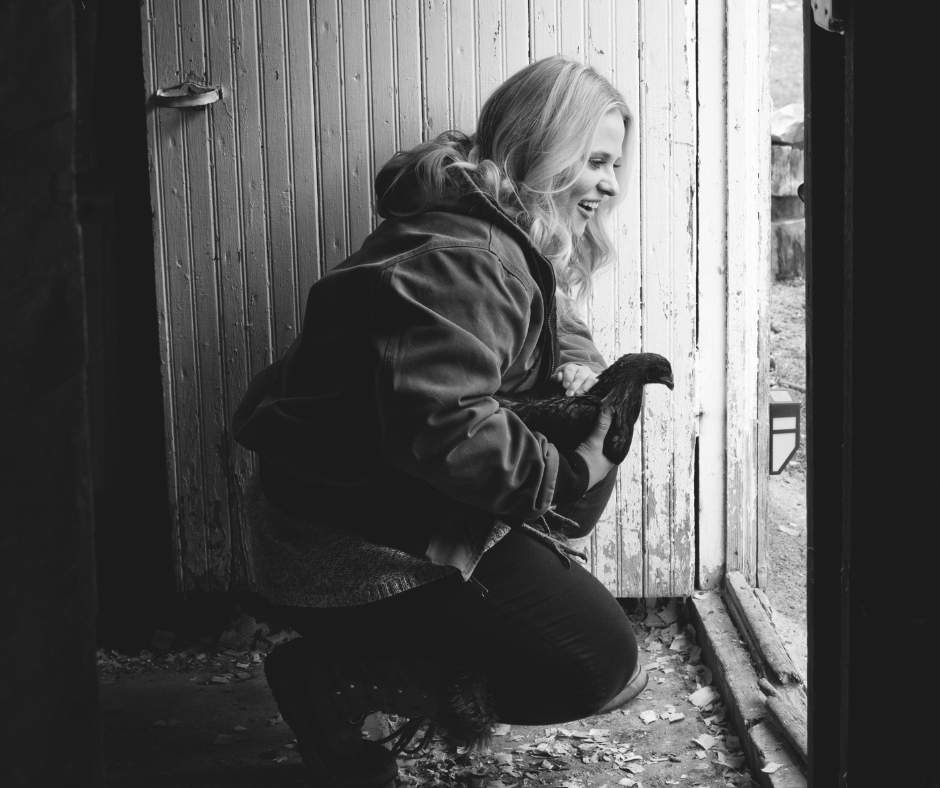 woman kneeling down