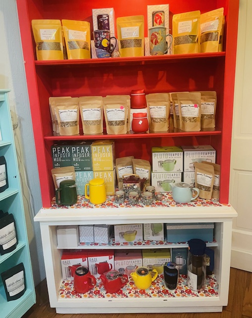 tea on shelves